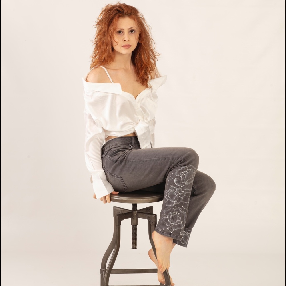 Metallic Silver Calvin Klein Jeans